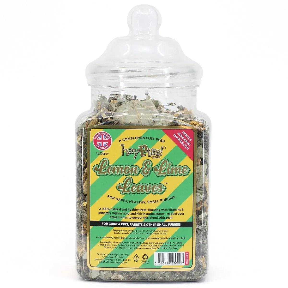 HayPigs Pig 'n' Mix Lemon & Lime Leaves snack 120g pot citrus